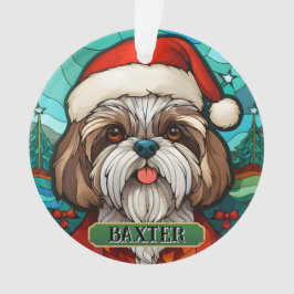 Personalisiert gestanztes Glas Shih Tzu Ornament
