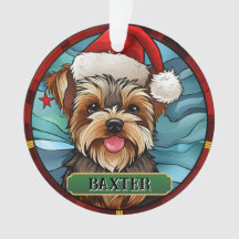 Personalisiert gesteinigtes Glas Yorkie