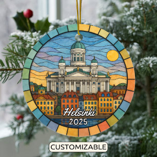 Personalisiert gestettetes Glas Helsinki, Finnland Keramik Ornament