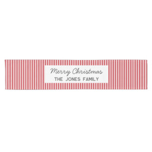 Personalisiert gestreifte Weihnachtszeit Kurzer Tischläufer