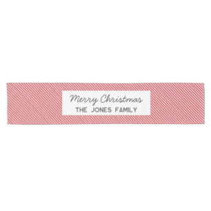 Personalisiert gestreifte Weihnachtszeit Kurzer Tischläufer