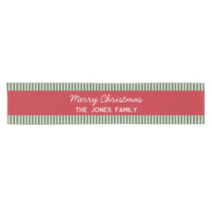 Personalisiert gestreifte Weihnachtszeit Kurzer Tischläufer