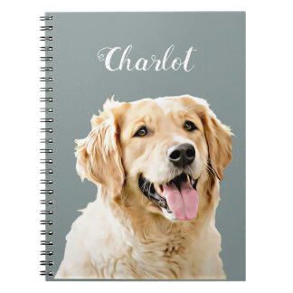 Personalisiert Gezeichnet Golden Retriever Hund Notizblock