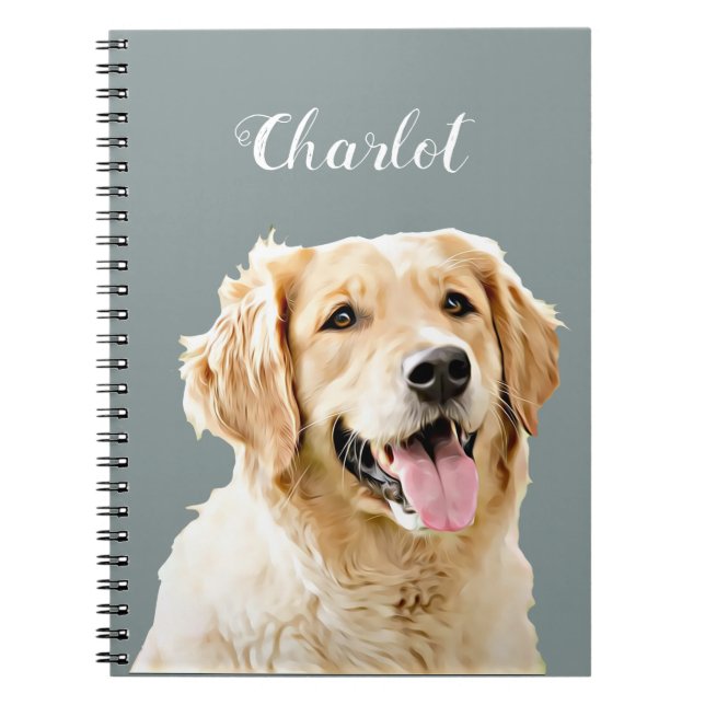 Personalisiert Gezeichnet Golden Retriever Hund Notizblock (Vorderseite)