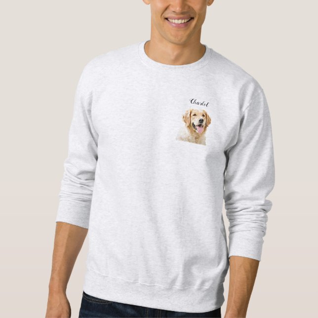 Personalisiert Gezeichnet Golden Retriever Hund Sweatshirt (Vorderseite)