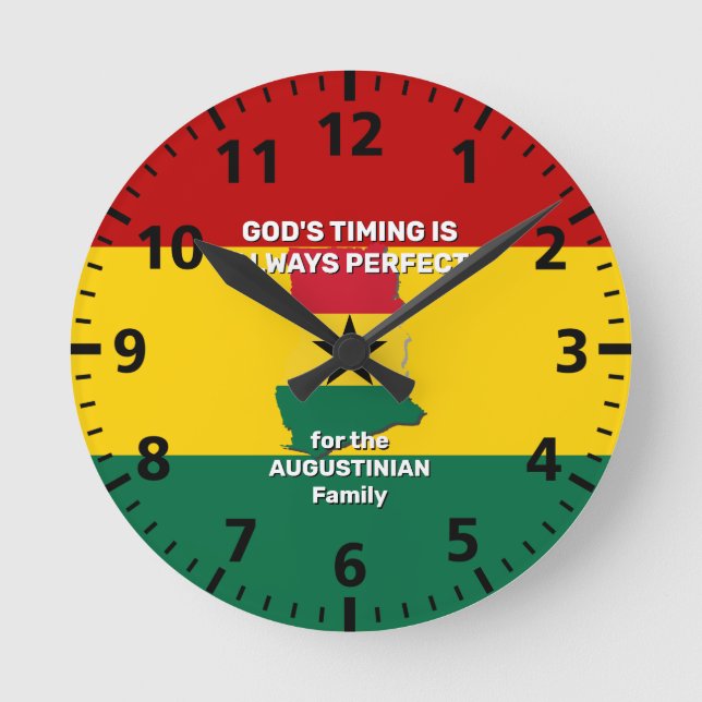 Personalisiert GHANA FLAG  Runde Wanduhr (Vorderseite)
