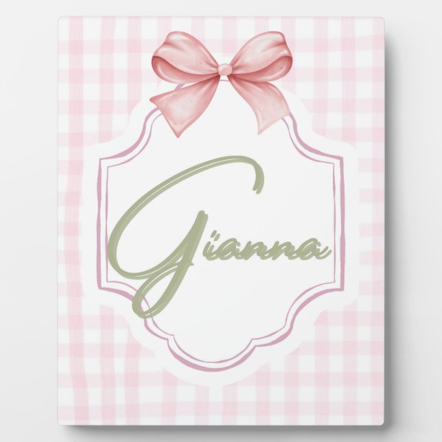 Personalisiert Gianna Baby Girl Kinderzimmer Bow&G Fotoplatte (Vorderseite)