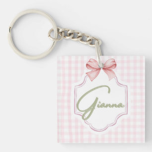 Personalisiert Gianna Baby Girl Kinderzimmer Bow&G Schlüsselanhänger