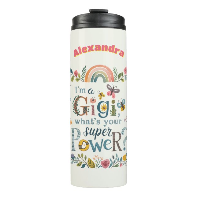 ❤️ Personalisiert GIGI gibt Müttern Geburtstag Thermosbecher (Vorderseite)