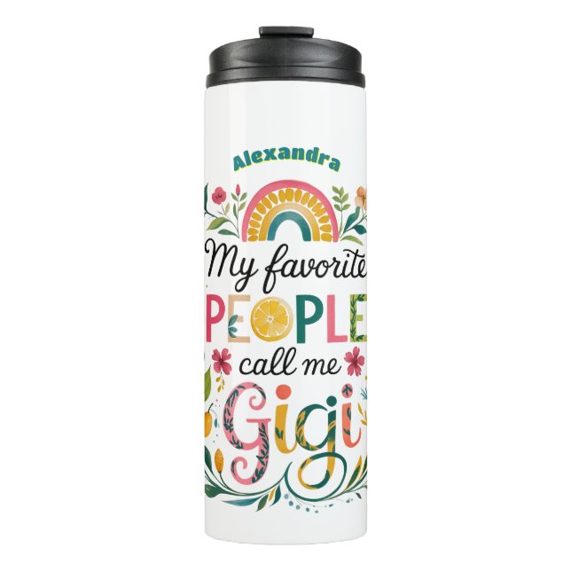 ❤️ Personalisiert GIGI gibt Müttern Geburtstag Thermosbecher (Vorderseite)