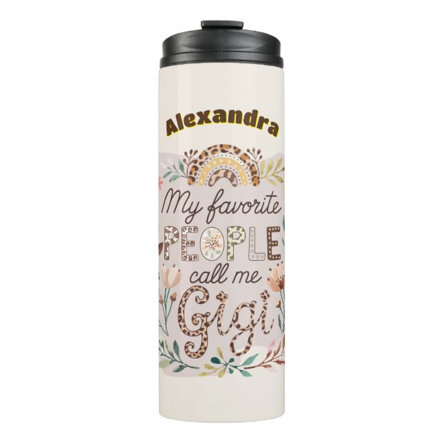 ❤️ Personalisiert GIGI gibt Müttern Geburtstag Thermosbecher (Vorderseite)
