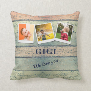 Personalisiert Gigi Grandchildren 3 Foto Collage Kissen