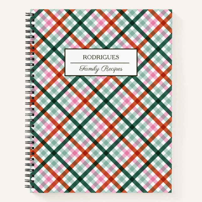 Personalisiert Gihgham Family RezeptNotebook Notizbuch (Vorderseite)