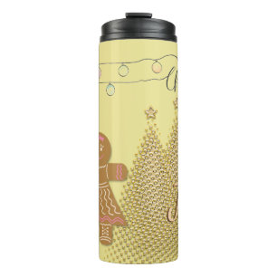 Personalisiert Gingerbread Girl Weihnachtsbaumen Thermosbecher