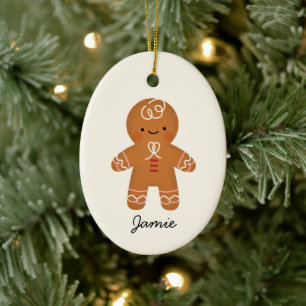 Personalisiert Gingerbread Mann Weihnachtsdekorati Keramik Ornament