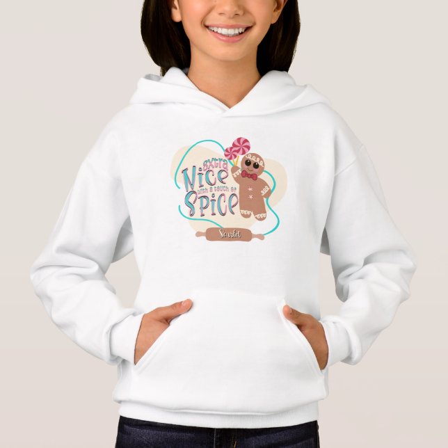 Personalisiert Gingerbrot Weihnachtsfeiertag Hoodie (Vorderseite)