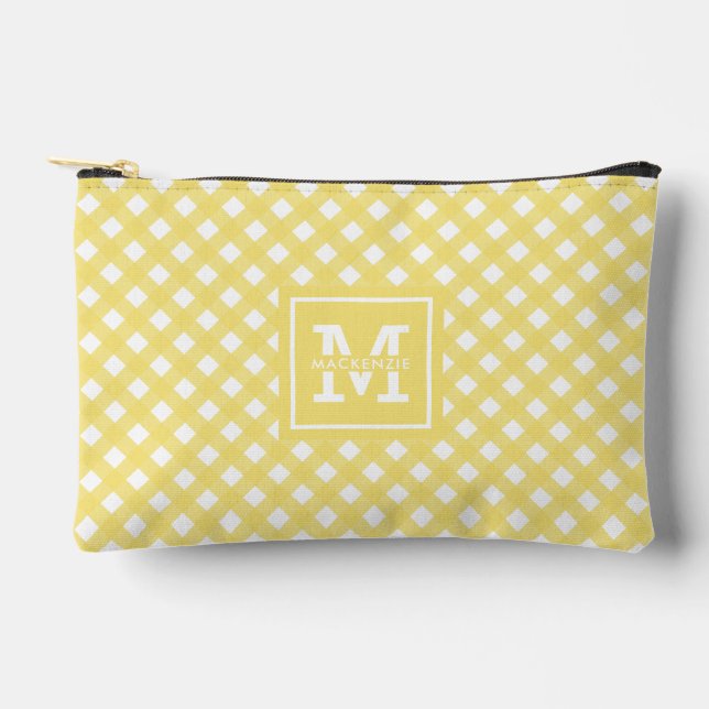 Personalisiert Gingham Kariert Pattern Zubehörtasche (Vorderseite)