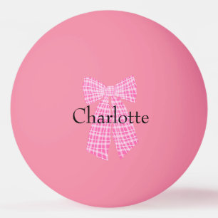 Personalisiert Gingham Pink Romantischer Coquette Tischtennisball