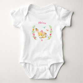 Personalisiert Girl Bunny Woodland Babyduschgesche Baby Strampler