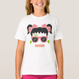 Personalisiert Girl Frankenstein Halloween T-Shirt