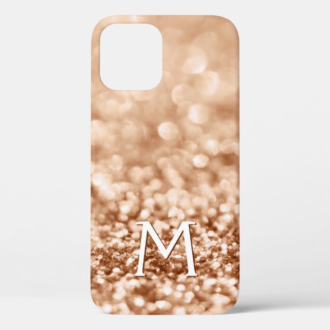 Personalisiert Girl-Gold-Glitzer-Glitzern Monogram Case-Mate iPhone Hülle (Rückseite)