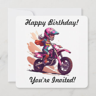 Personalisiert Girl Motocross Einladung