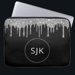 Personalisiert Girl Silver Glitzer Sparkle Monogra Laptopschutzhülle<br><div class="desc">Personalisierte Silber und Schwarz Imitate Glitzer und Sparkle Elegant Mit Monogramm Initials Case. Dieser Fall kann so angepasst werden,  dass er Ihren Anfangs- und Vornamen enthält.</div>