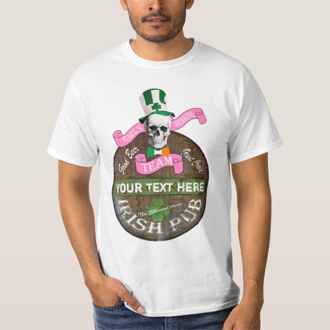 Personalisiert Girls irish trinkteam St Patricks T-Shirt (Vorderseite)