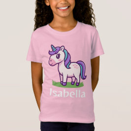 Personalisiert Girls Niedlich Unicorn Pferd Kinder T-Shirt
