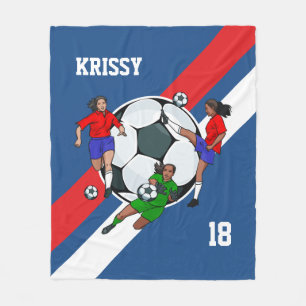 Personalisiert Girls Soccer Designer Fleecedecke