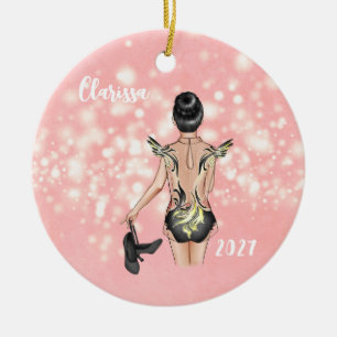 Personalisiert Girls Stach Tänzer Weihnachtsschmuc Keramik Ornament