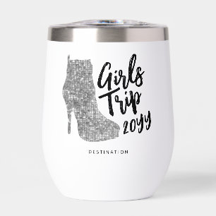 Personalisiert Girls Trip Disco Mirror Silver Boot