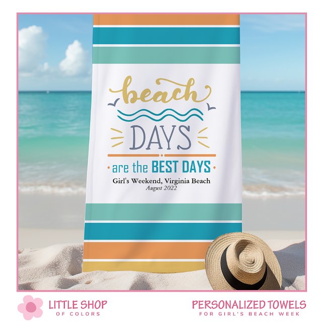 Personalisiert Girls Weekend Beach Days Strandtuch (Von Creator hochgeladen)