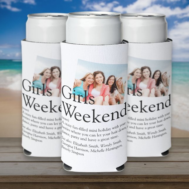 Personalisiert Girls Weekend Definition Foto Selters Dosenkühler (Personalized Girls Weekend Definition Photo Seltzer Can Cooler)