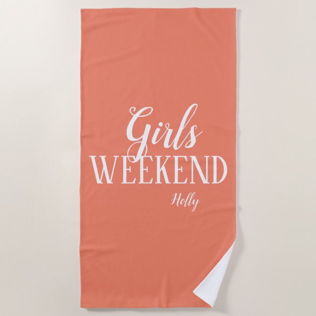 Personalisiert Girls Weekend Strandtuch (Vorderseite)