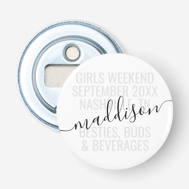 Personalisiert Girls Weekend Urlaub Flaschenöffner (Vorderseite)