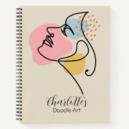 Personalisiert Girly Beige Abstrakt Art Sketchbook Notizbuch