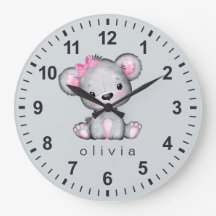 Personalisiert Girly Pink Teddy Bär Grau