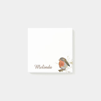 Personalisiert Girly Robin Bird Post-it Klebezettel