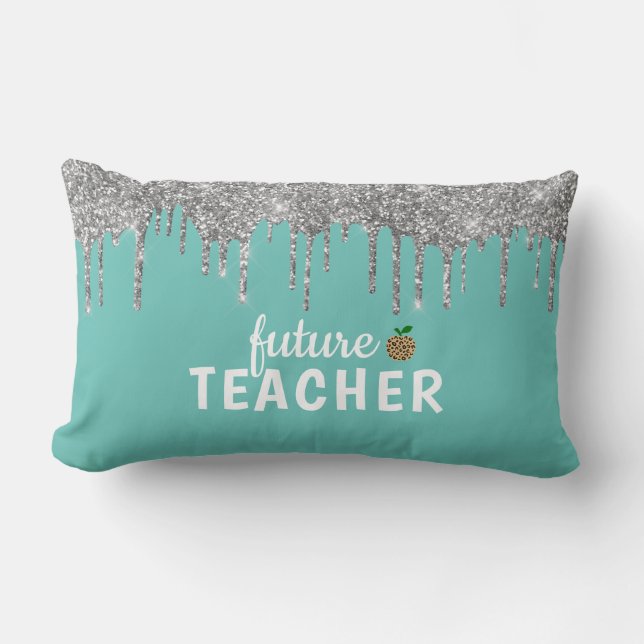 Personalisiert Glam Teacher Lumbar Kissen (Vorderseite)