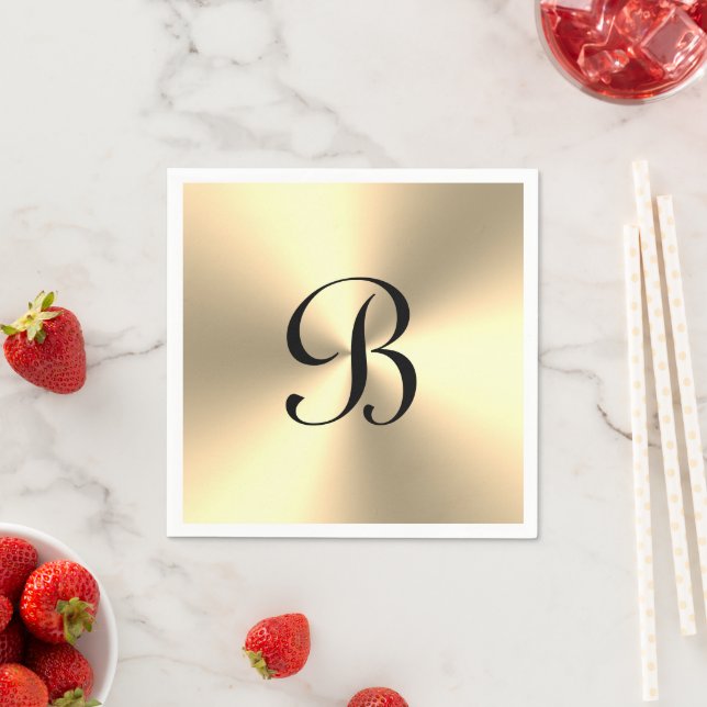 Personalisiert glänzendes metallisches Monogramm Serviette (Beispiel)
