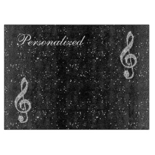 Personalisiert Glitzy Funkelnd Diamond Musiknote Schneidebrett