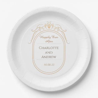 Personalisiert glücklich je nach Hochzeit Pappteller