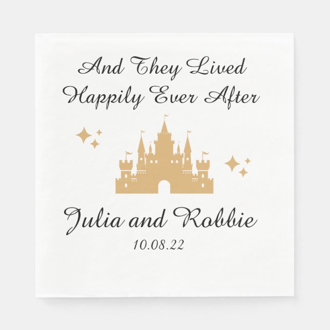 Personalisiert glücklich je nach Hochzeit Serviette (Vorderseite)