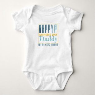 Personalisiert glücklicher Erster Vatertag Baby Strampler