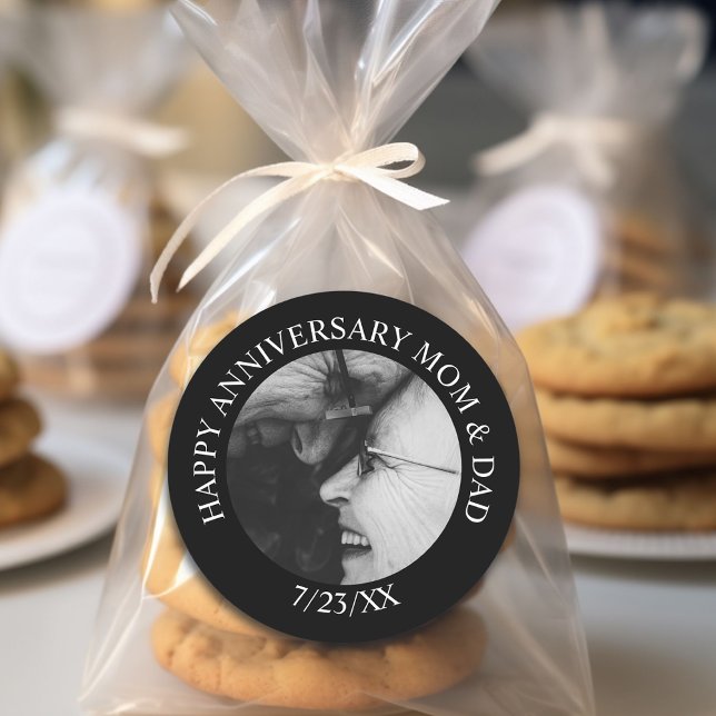 Personalisiert glücklicher Jahrestag Runder Aufkleber (Von Creator hochgeladen)