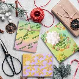 PERSONALISIERT GLÜCKLICHES NEUES JAHR 20XX GESCHENKPAPIER SET