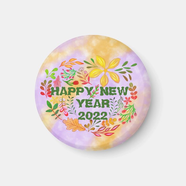 PERSONALISIERT GLÜCKLICHES NEUJAHR 2022 MAGNET (Vorne)