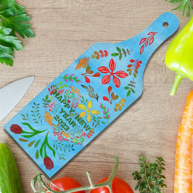 PERSONALISIERT GLÜCKLICHES NEUJAHR 2023 SCHNEIDEBRETT (Von Creator hochgeladen)