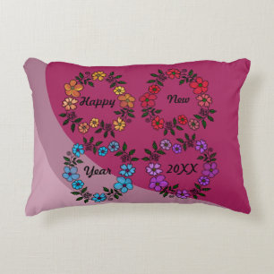 PERSONALISIERT GLÜCKLICHES NEUJAHR 20XX & BLUME KR DEKOKISSEN